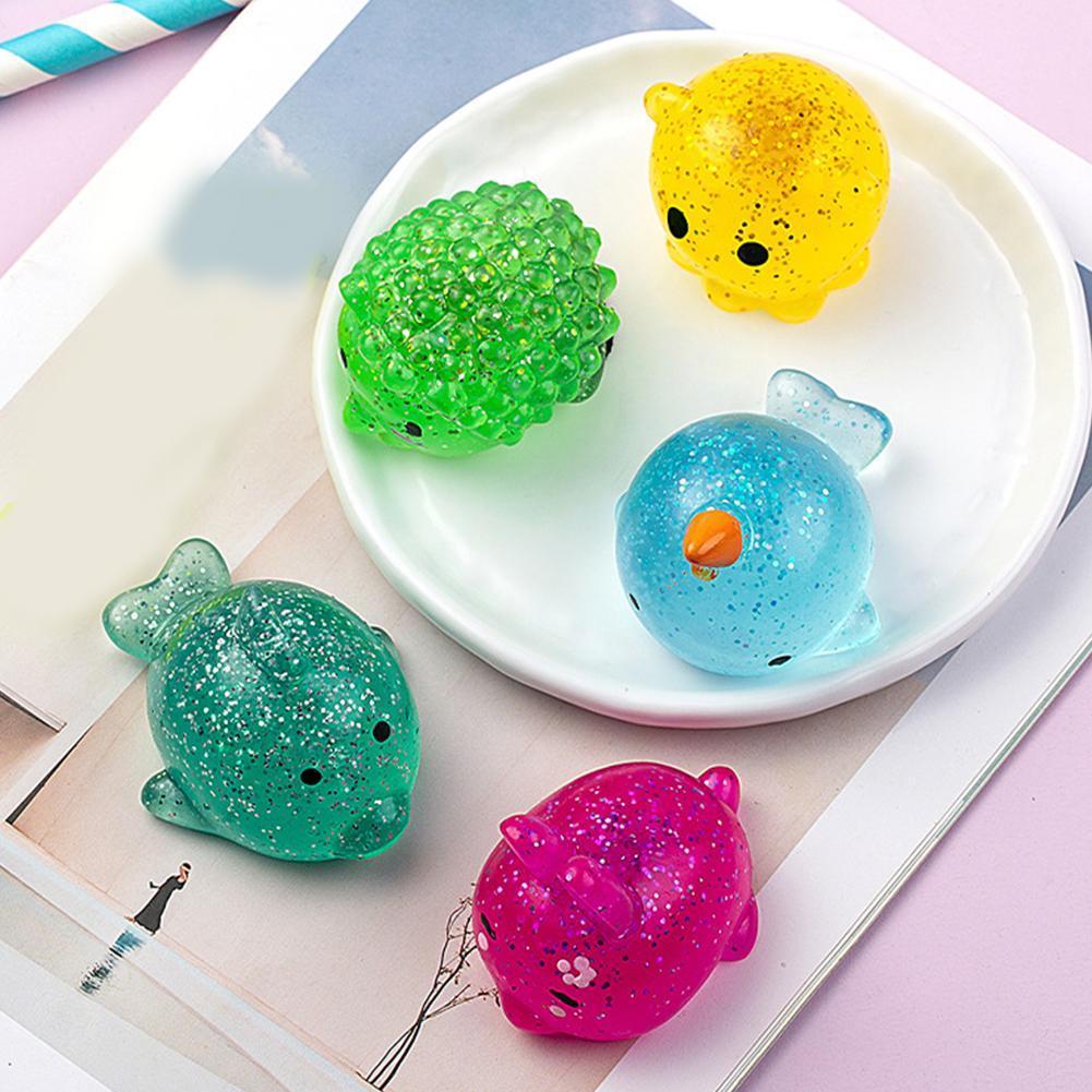 Big Spongy Squishy Mochi Fidget Toys Dolphin Whale Toys Stress Ball Anti Soft Squeeze Animal Fun Crab Ocean Pinch Sensory S C1o3
