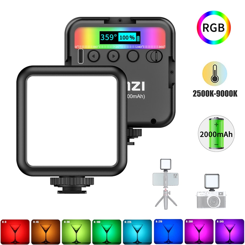 Ulanzi-luz LED para vídeo VL49 a todo Color RGB, 2500K-9000K, 800LUX, magnética, Mini Luz de relleno, 3 Zapata fría, 2000mAh, luz de cámara tipo C