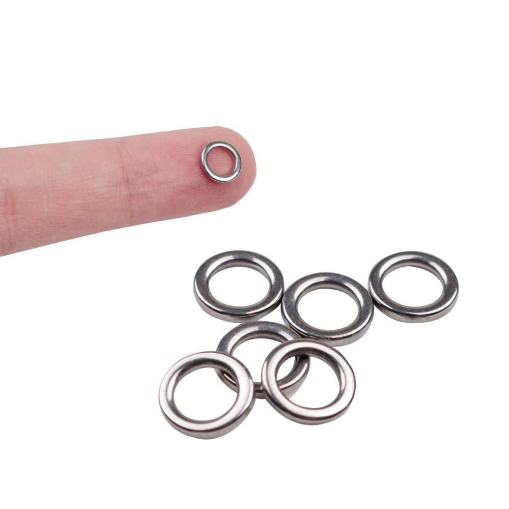 50 st 3mm 4mm 5mm 6mm 7mm fiskeringar i 304 stål, dragtillbehör, kraftig jiggring i metall