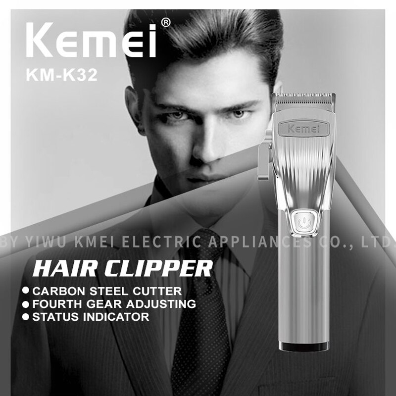 Rechargeable 100-240v hair trimmer men barber shop fading blending electric hair clipper cordless hair cutting tool