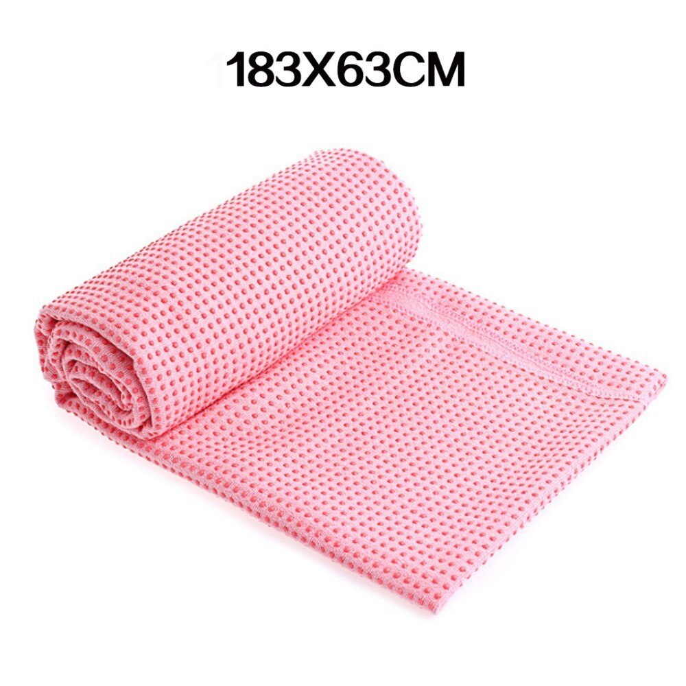 Yoga Mat Towel - 183x63cm - Microfiber Anti-Skid Cover - Exercise Equipment with Bag: Pink
