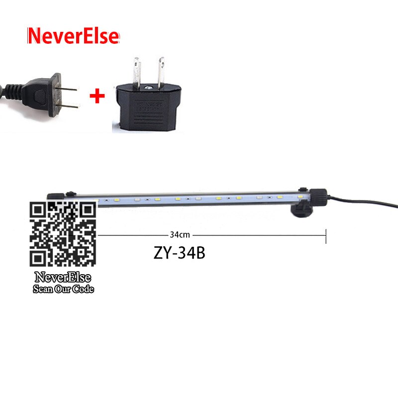 Tauch LED Aquarium Licht Aquarium Bar Streifen Lampe 17/24/34cm Unterwasser Beleuchtung Blau + Weiß LEDs Wasserdichte LED Dekoration: 34cm 5W AU Stecker