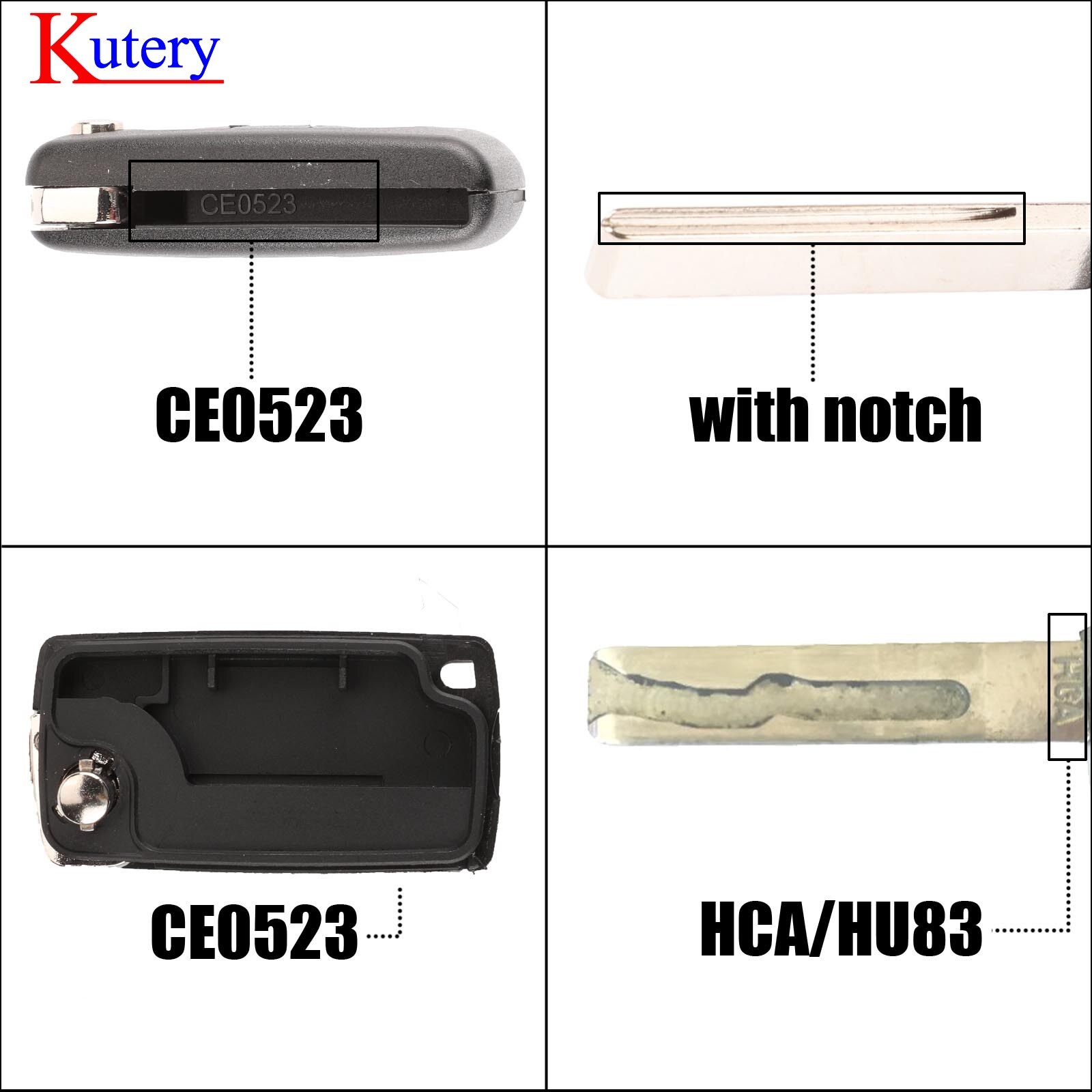 kutery 2/3 Button Flip Fob Car key Case Shell for Peugeot 207 307 308 407 607 807 Partner