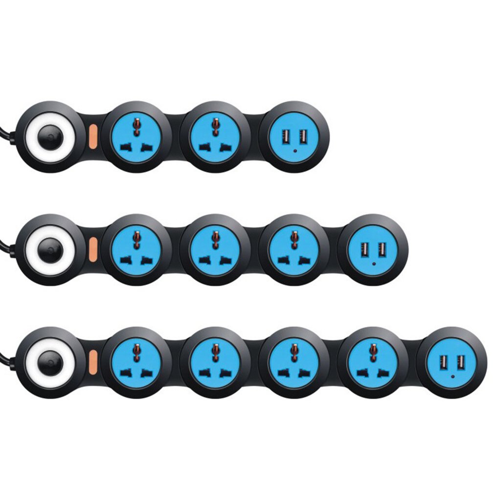 Overspanningsbeveiliging Stekkerdoos Met Usb Flexibele Roterende Pivot Outlets Usb Poorten Opladen Verlengsnoer