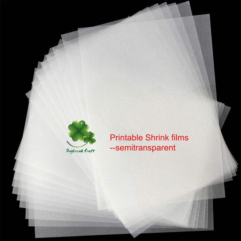 (pakke  of 12)  printer inkjet krympende plastikark hvid klar plastik krympefilm, der kan udskrives: Semitransparent