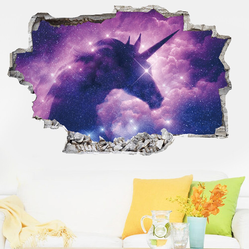 3D Eenhoorn Paard Muursticker Animal Tiger Dinosaur Home Decor Art Mural Meubels Panel Window Sticker Kinderkamer Muur Sticker: 05