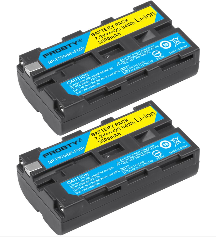 Pour sony NP-F550 NP F570 NP F550 batterie pour Sony CCD-RV200 SC5 TR940 TR917 Caméra CN-160 CN-216 CN-304 YN 300 VL600 LED Vidéo: 2 pcs Battery