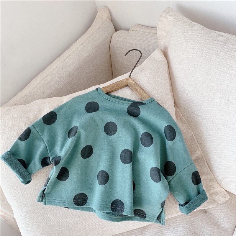 Baby Meisjes Sweatshirt Peuter Kinderen Meisje Schattige Dot Lange Mouw Tops Hoodie Baby Meisjes Jas Bovenkleding Casual Truien: 20622blue / 4T