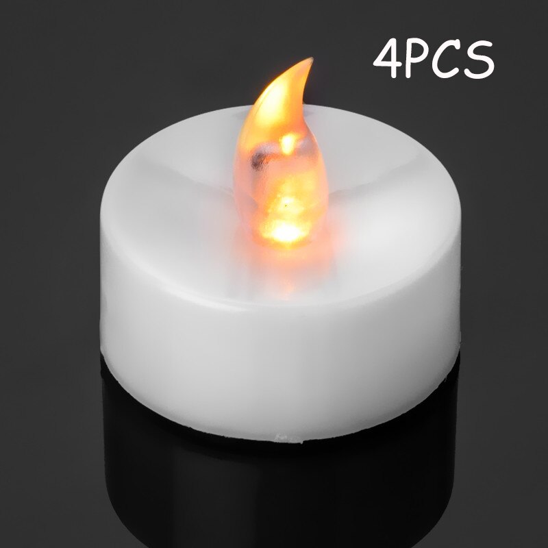 2/4PC Tea Lights Flameless Led Tealight Candles Battery Operated Warm White Flameless Pillar Candle Bluk For Romantic Decoration: 4PCS