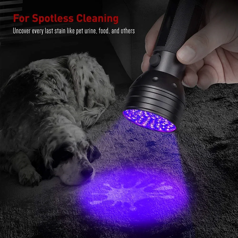 12/21/51 LED tragbare UV-Taschenlampe, Schwarzlicht, 395 NM, UV-Taschenlampe, Schwarzlicht-Detektor für Hundeurin, Haustierflecken und Bettwanzen