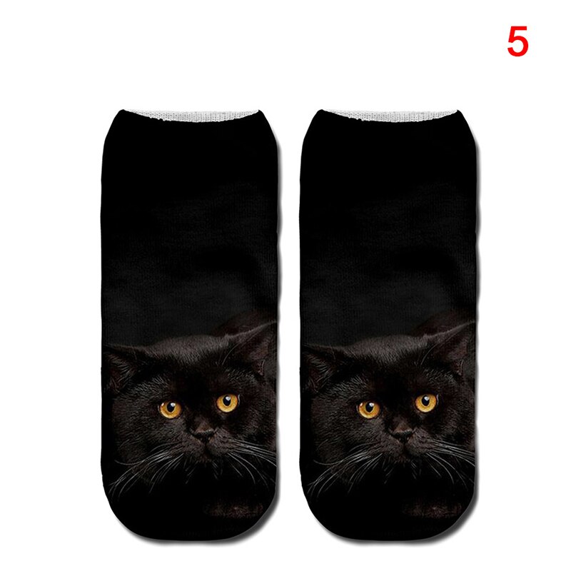 Kobiety moda 3D zwierzęta kot Łapa wydrukować skarpetki zebra wzór Kawaii krótkie bawełniane skarpety świąteczne śliczne kot niski skaleczenie kostki skarpetki