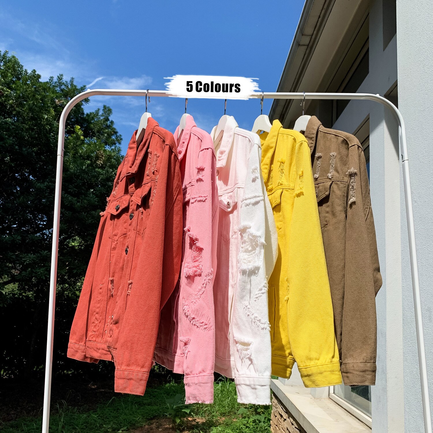 Jaqueta Masculino Spring Denim Jacket Men Turn Down Collar Simple Slim Fit Men Jacket Long Sleeve Hole Jeans Jacket Men