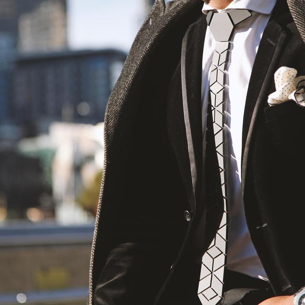 Geometric Diamond Plaid Black Necktie Formal Wedding Outifit Business Formal Suits Accessory Hex Tie Cufflinks Set