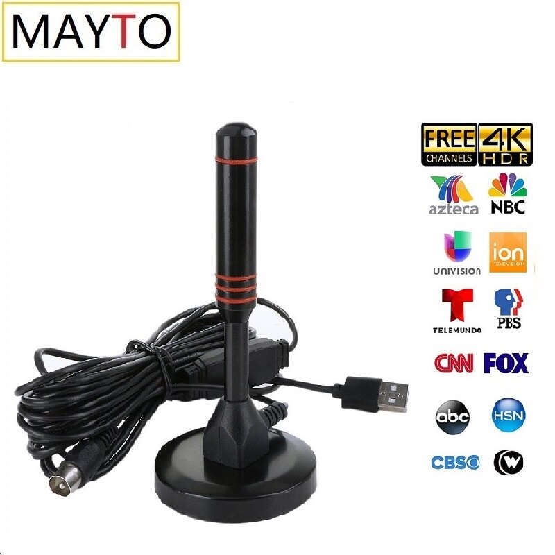 MAYTO Indoor HD TV Antenna Indoor VB-T2\DTMB\CMMB 1080p HD Clear Vision Digital Antenna