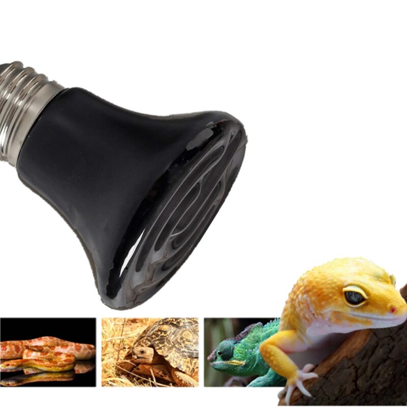 Lampe chauffante en céramique, émetteur de chaleur à infrarouge noir, ampoule pour animaux de compagnie, 25W 50W 75W 100W E27, 220V