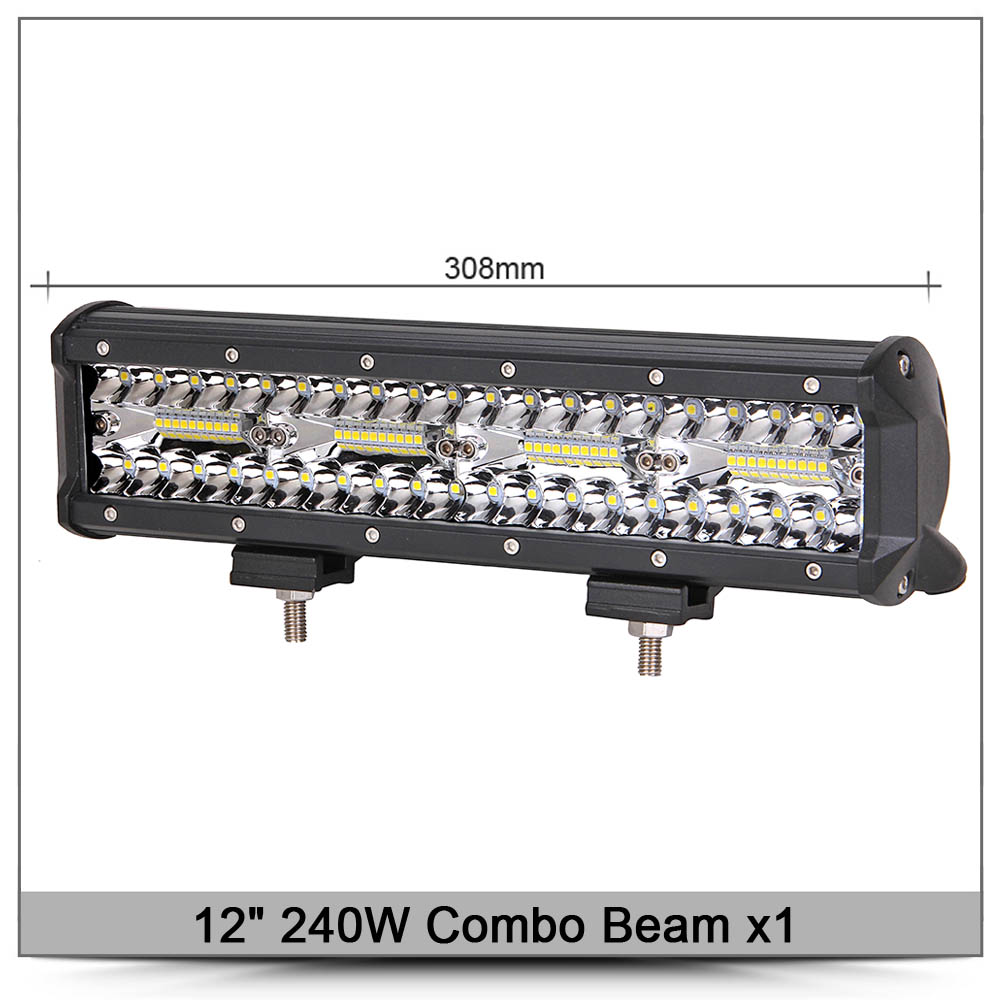 4" 7" 12" 20 Inch Led Bar Light For RC Car 4x4 Off road 4WD Truck ATV 12V 24V Trailer Motorcycle Combo Offroad Work Barra Lights: 12 Inch 240W x1