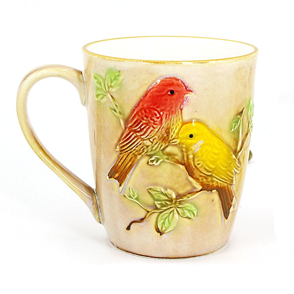 3D Animal café verre mignon tasse hibou imprimé lait café tasse fleur Vase Cocktail en céramique tasses bureau noël Village décor: A12