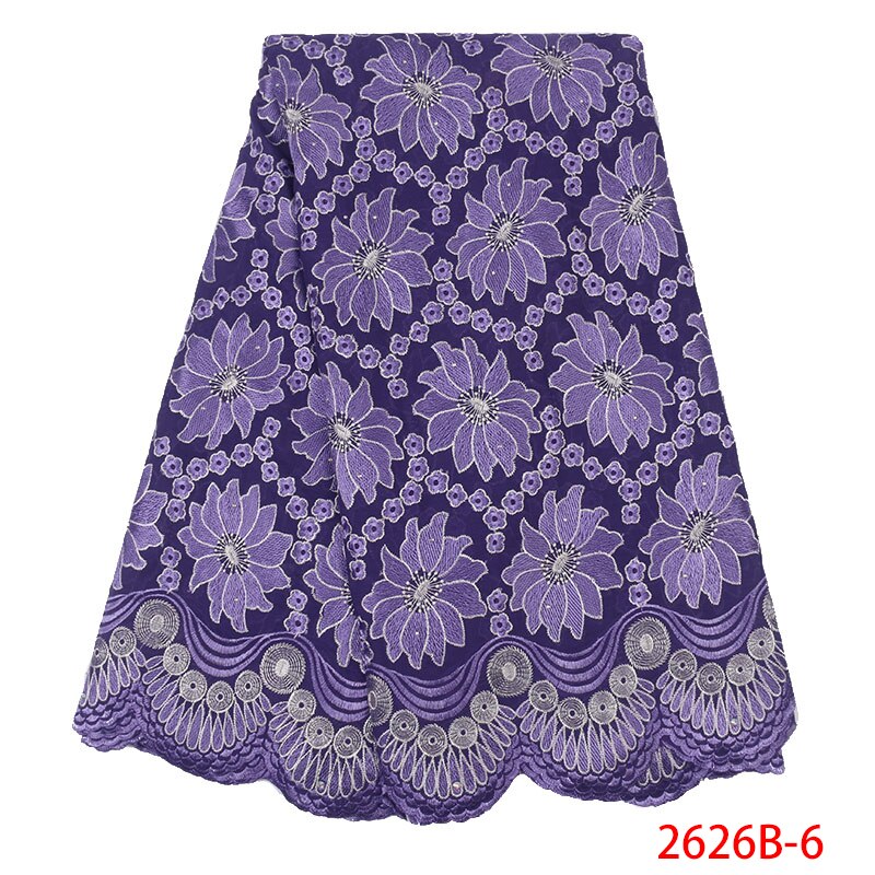 Schweizer Schleier Schnürsenkel in schweiz Afrikanischen Trockenen Spitzen Stoff Emboridery Baumwolle mit steinen KS2626B-1