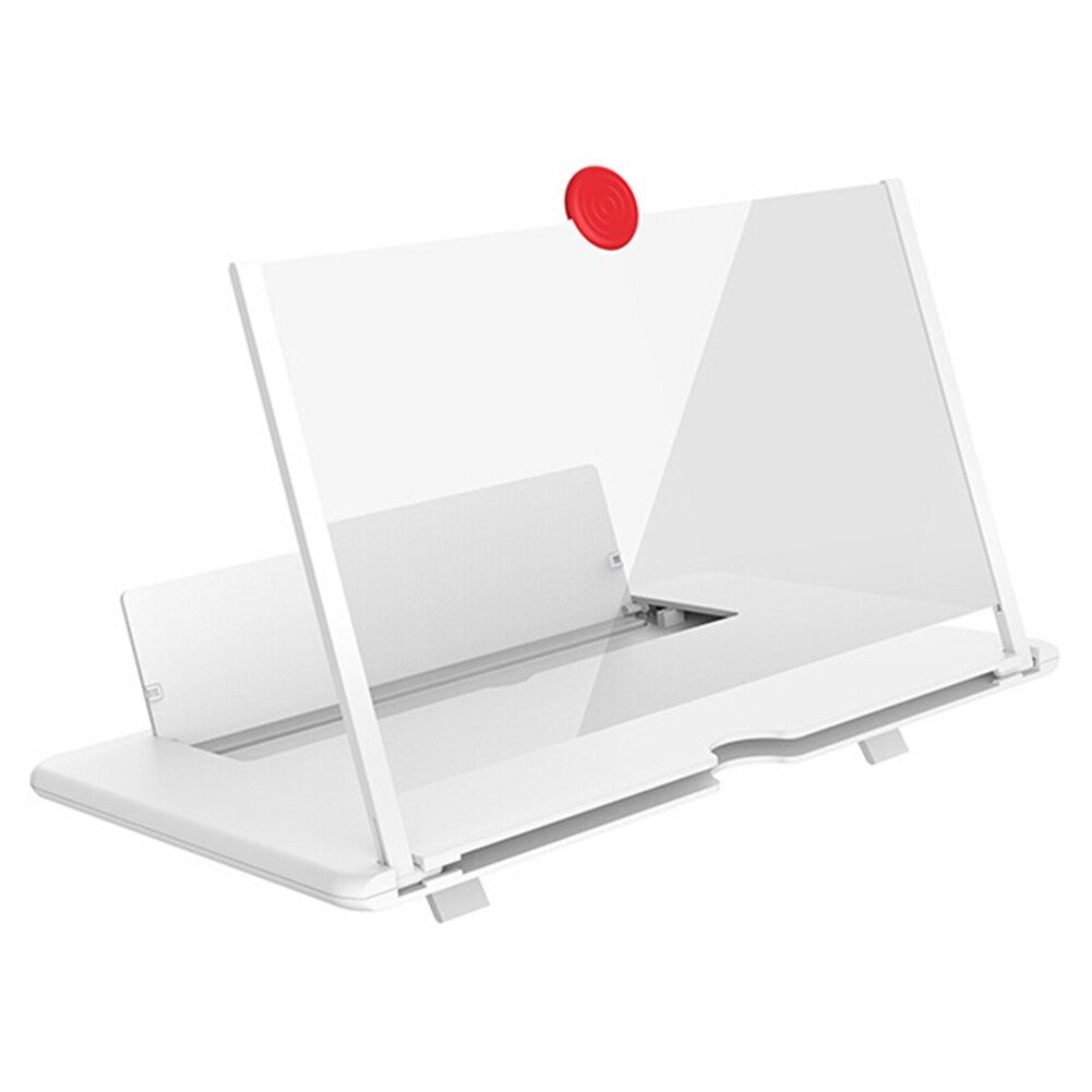 12 inch Mobile Phone Screen Magnifier Foldable 3D HD Video Amplifier Projector Magnifying Glass Smartphone Holder Bracket: White