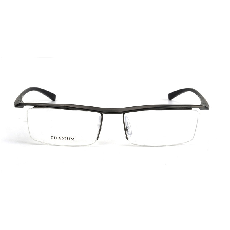 Browline – monture de lunettes en titane pour hommes, demi-monture, optique Cool, à la
