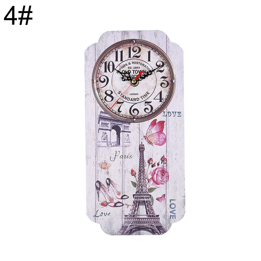 Retro Rectangle Big Ben Pattern Wall Clock Living Room Home Bar Hanging Decor: 4
