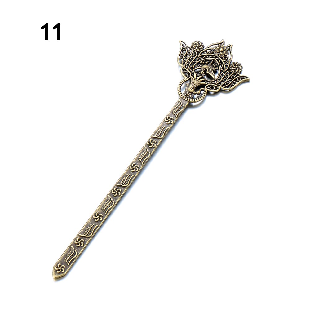 Vintage bronse hårspenne retro metallisk metall hårstift kvinner jenter hår styling verktøy hår gaffel buet hårnål: 11