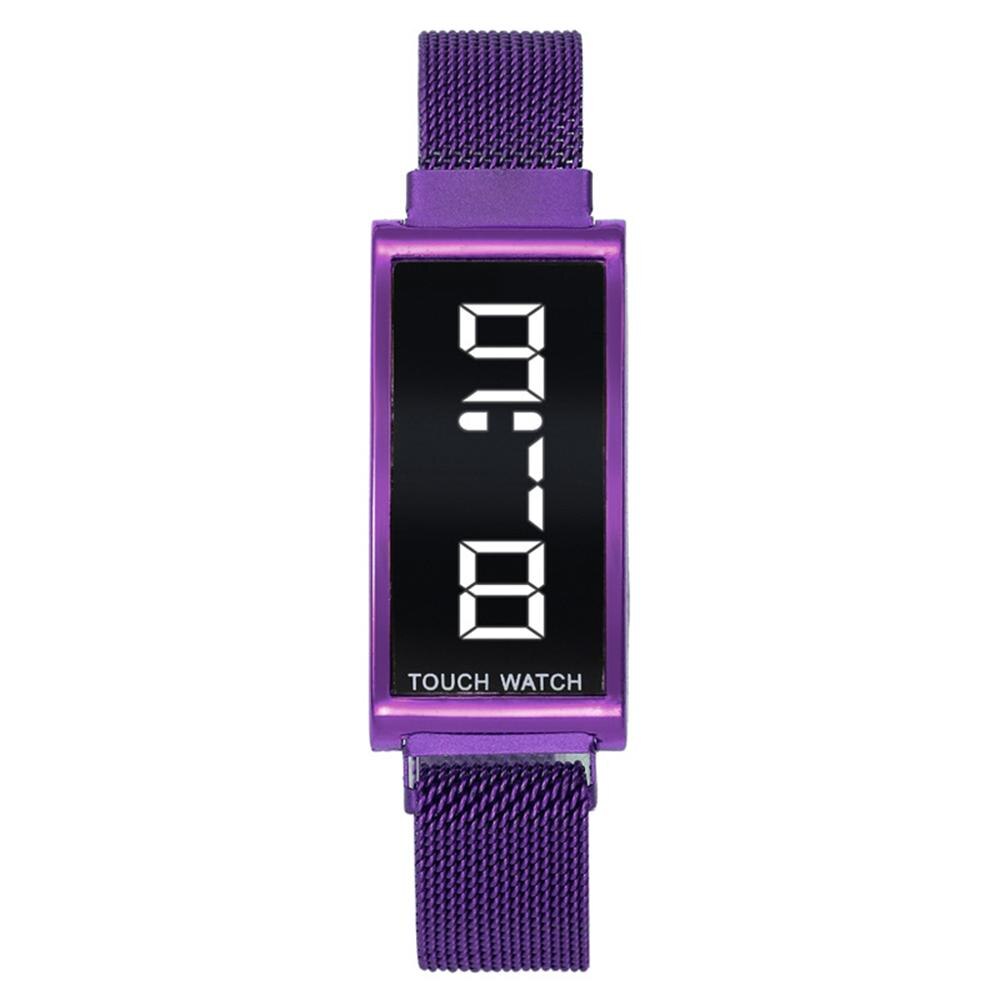 Top Luxe Digitale Horloge Vrouwen Sport Mannen Horloges Elektronische Led Mannelijke Dames Polshorloge Voor Vrouwen Mannen Klok Vrouwelijke Polshorloge: Purple