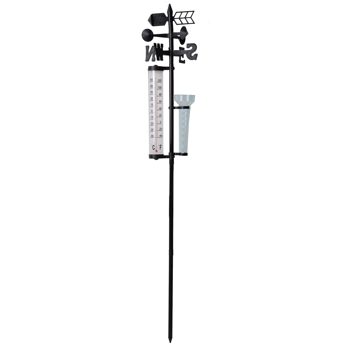 Jardin extérieur Station météo mesureur météorologique girouette outil vent pluviomètre multifonction Instruments d'analyse