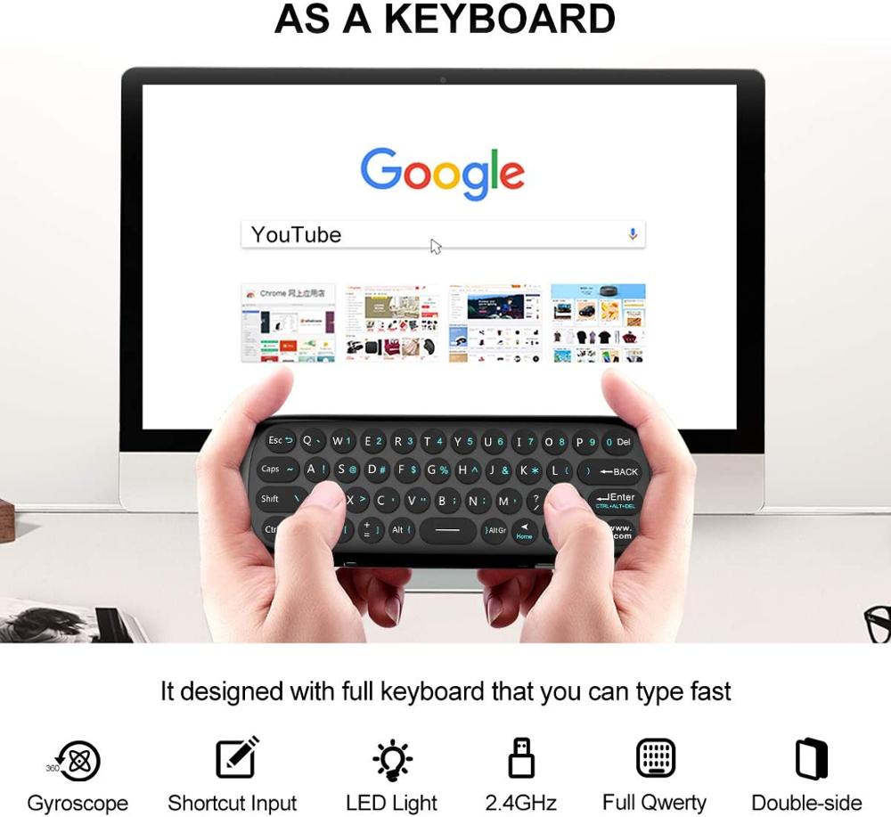 Original Wechip W1 Keyboard Mouse Wireless 2.4G Fly Air Mouse Rechargeble Mini Remote Control For Android Tv Box/Mini PC/TV
