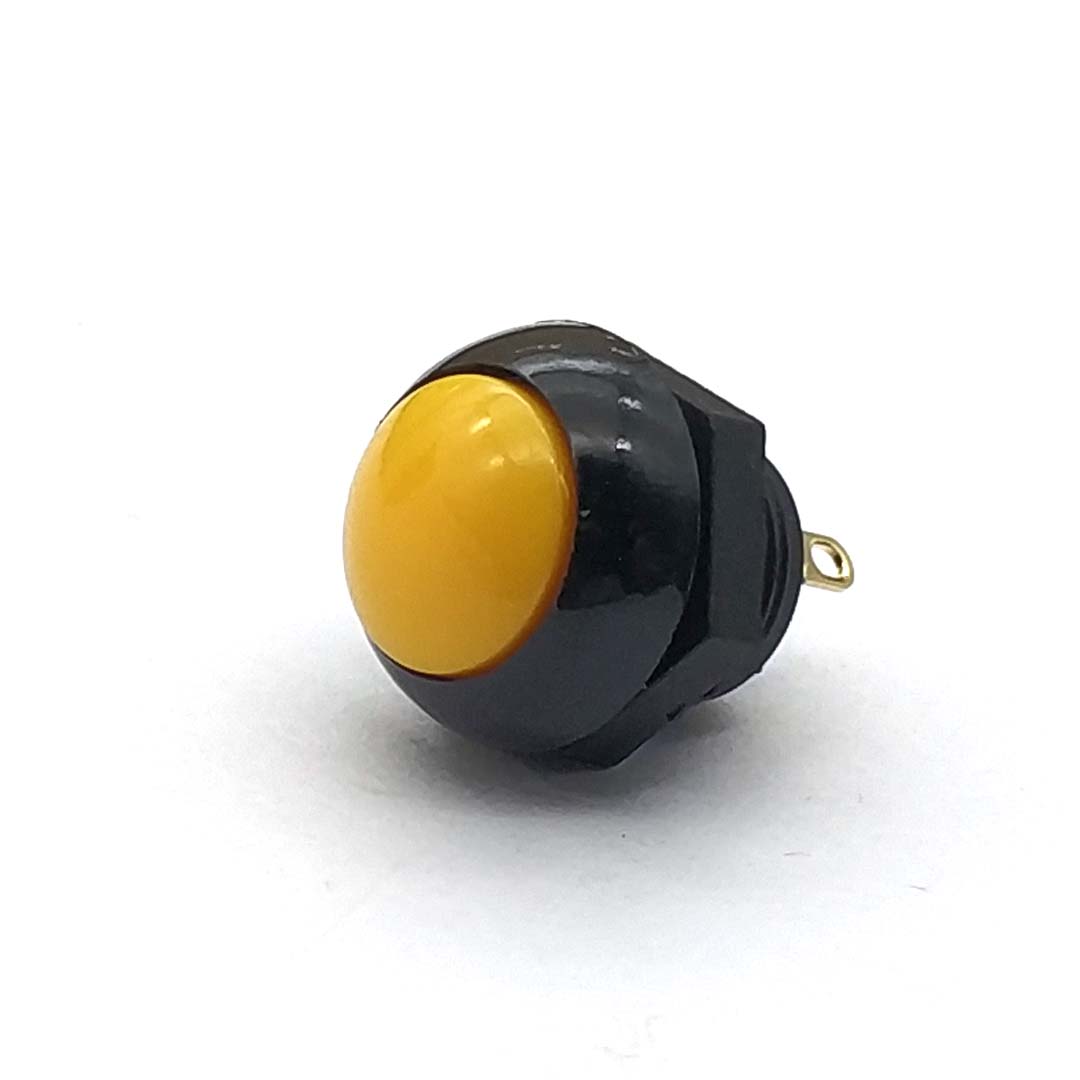 0TT0 Knopfschalter, rund, 12 mm, flacher Kopf, wasserdichter Knopf, Druckknopfschalter, runder flacher Kopf, zurücksetzen-Schalter: Orange