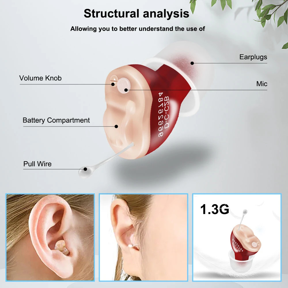 Hearing aids CIC hearing aid for elderly invisible Improving hearing loss Sound Amplifier Battery A10 For Seniors Audífonos