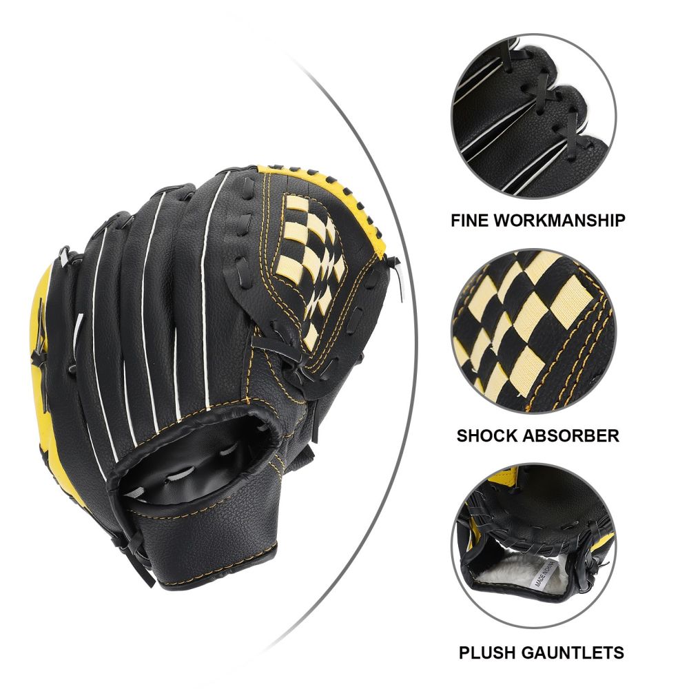 1Pc Baseball Handschuh weicher Ball Sport Handschuh draussen Schutz Handschuhe Größe 10.5/11.5/12,5 Verknüpfungen Hand Für Erwachsene mann Frau Ausbildung