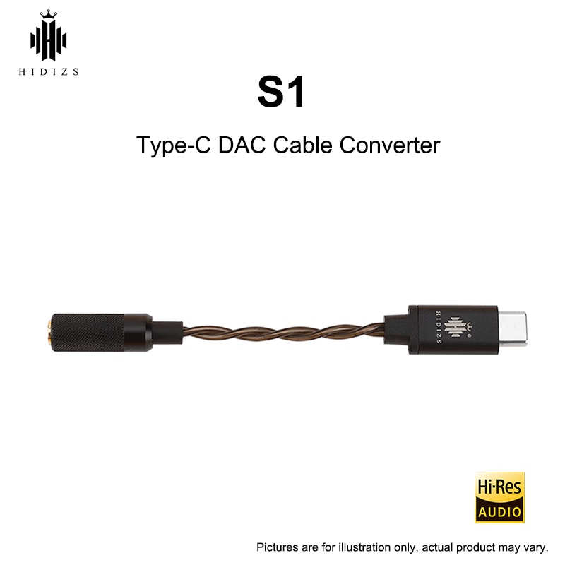 Hidizs  s1 type-c  to 3.5mm usb dac kabel hovedtelefonforstærker adapter til mac android telefoner pc support 32 bit /384 khz