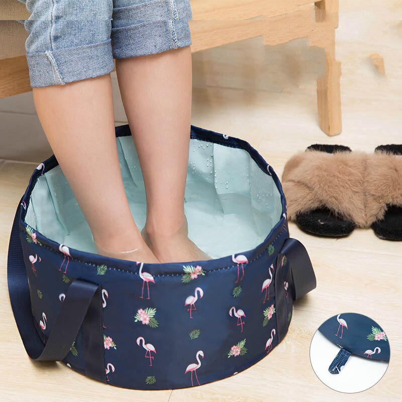 Lavabo plegable para viajes, Cubo de Camping, pesca, plegable, para baño de pies, cesta de lavado, Cubo de baño para pies de Spa WY71503
