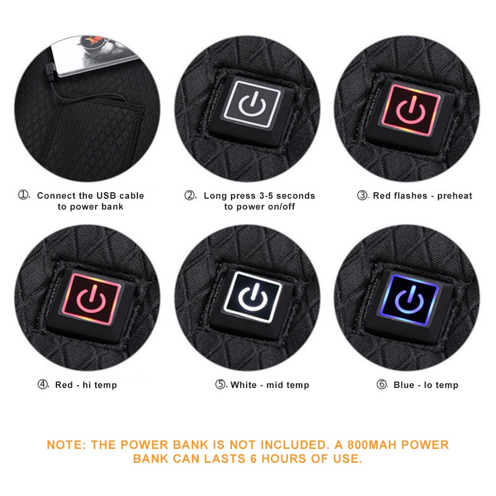 1 Set USB Electric Heating Pad 3 Heat Levels Winter Outdoor Heating Pads for DIY Heated Jacket