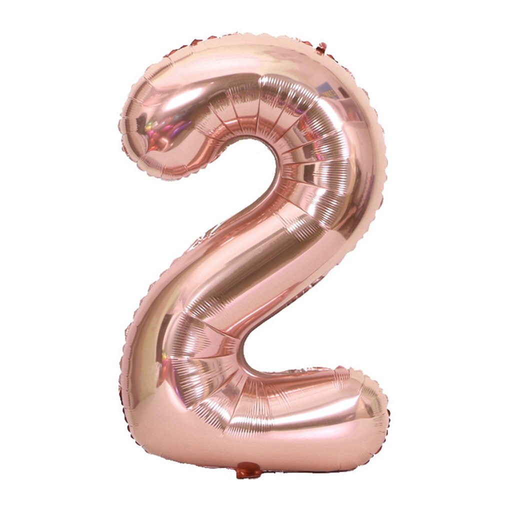 40 Inch Big Size Number Aluminum Foil Balloons Wedding Birthday Party Decor Rose Gold Balloon Supplies Number Inflatable Toys: 2