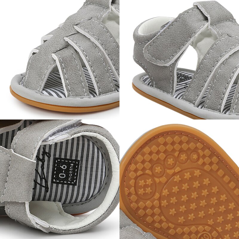 Beckior Baby-sandalen für mädchen und jungen, flach, weich, rutschfest, aus gummi, Ideal als lauflernschuhe oder krabbelschuhe für babys und kleinkinder ab 0-18 monaten.