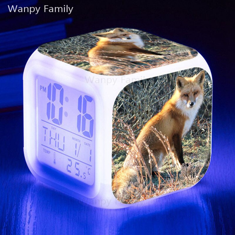 List Fuchs alarm uhr glowing LED farbwechsel digitale wecker kinderzimmer leuchtenden multifunktions elektronische uhr: Dark Khaki