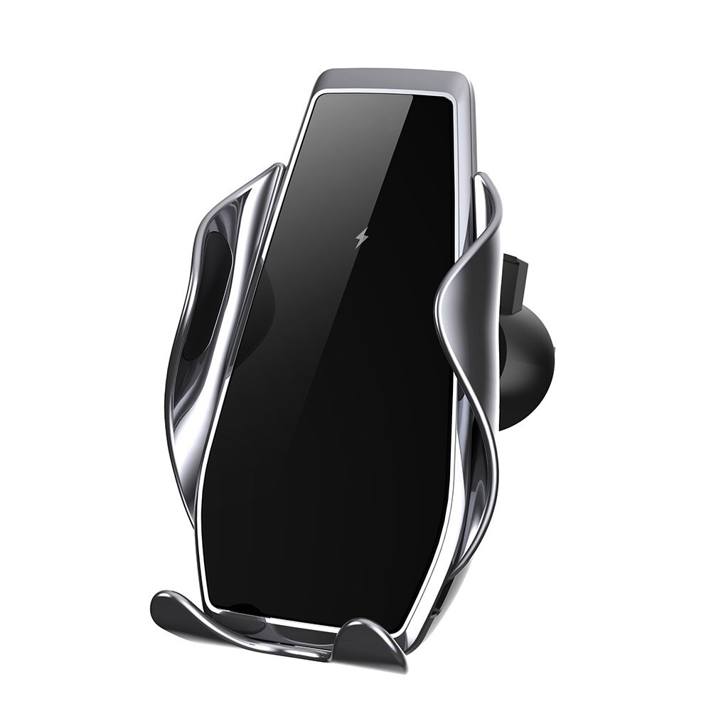 15W Qi Fast Wireless Car Charger Infrared Sensor Automatic Clamping Car Mount Holder for iPhone 12 11 XS XR X 8 Samsung S20 S10: 15W Silver