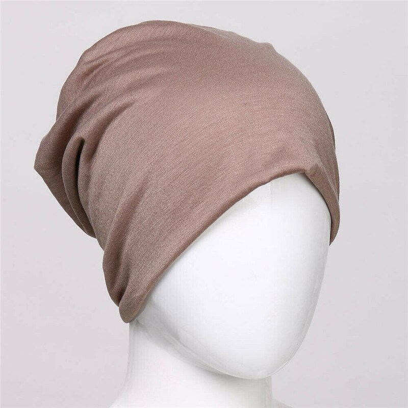 Baggy beanies til mænd vinter beanie udendørs hat kvinder ski hat damer blød afslappet unisex hatte bomuld voksen: Khaki