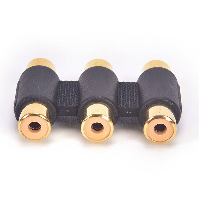 Adaptador de extensión de conector hembra, 1 unidad, 3 Rca Phono a Rca Phono