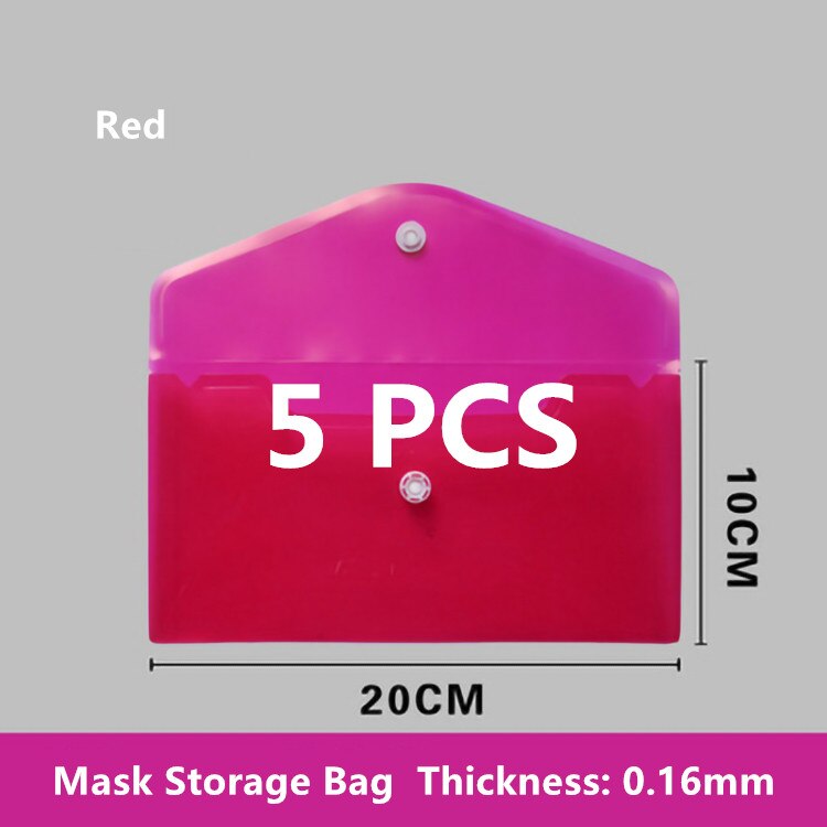 10 stk anti-støv maske opbevaring bærbar pvc maske clips engangs ansigtsmaske opbevaring kuffert beholder sammenfoldelig genbrugsmaske holder: 5 stk 03