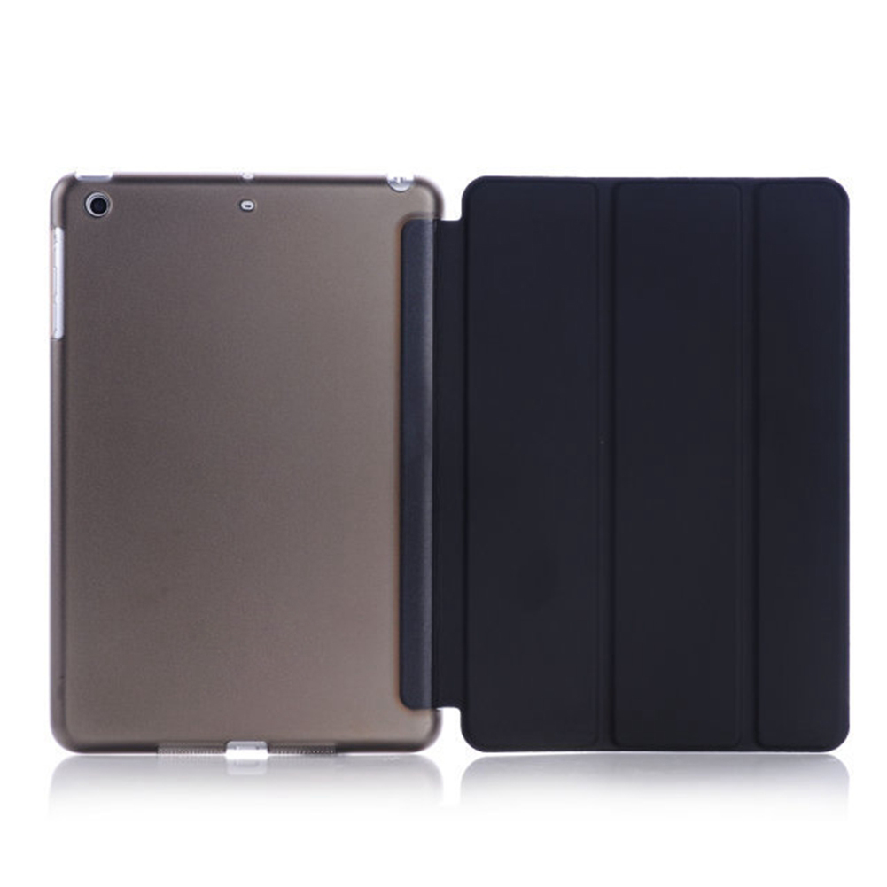 Luxo ultra fino magnético inteligente flip suporte couro do plutônio coverse para mini 1 2 3 retina intelectual dormência: Black