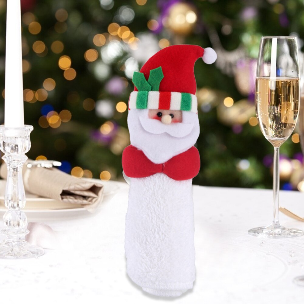 noël étreinte serviette poupée noël main sèche tissu salle de bain absorbant l'eau serviettes noël ornements 20x7x5.5cm