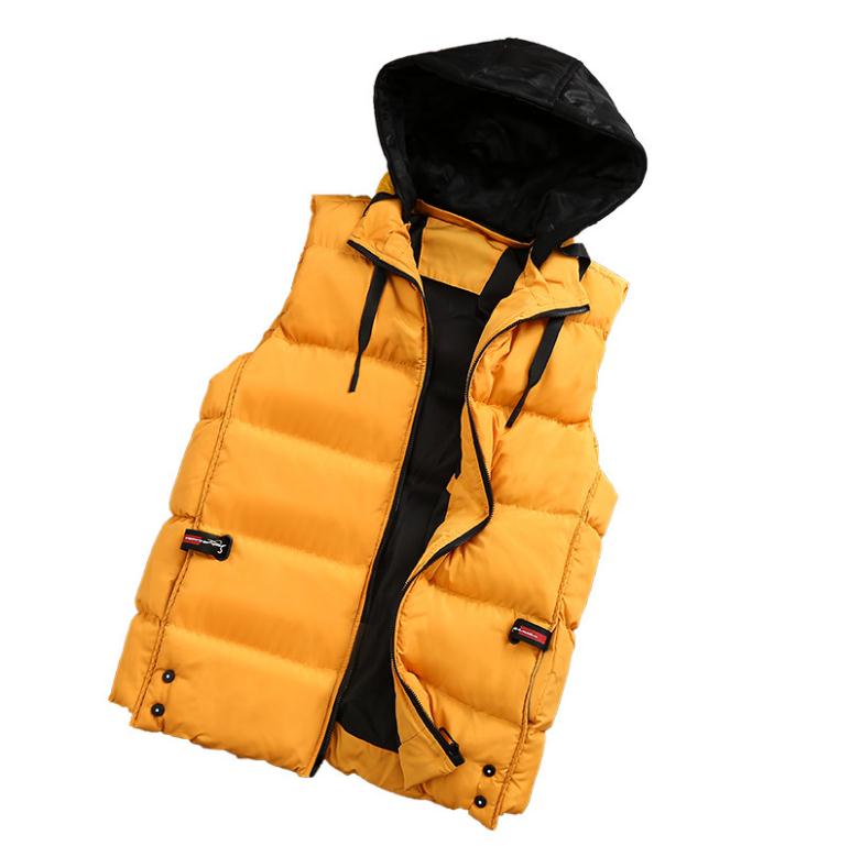 Newest Autumn Spring Men'S Large Size Cotton Waistcoats Hooded Casual Sleeveless Jackets Detachable Hood Male Waistcoats J3192