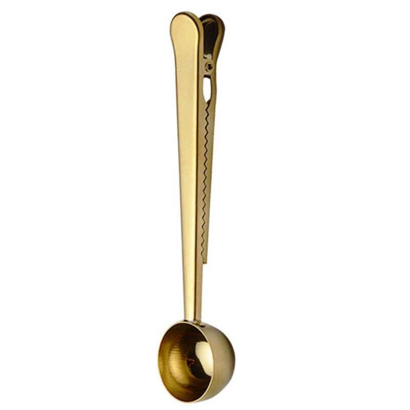 Cuchara de cocina o cafetería con Clip, cuchara medidora de té y café de acero inoxidable: B