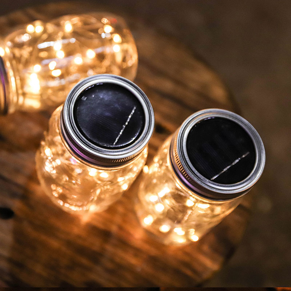 Lampe solaire, guirlande lumineuse LED, bocal en maçon 10 LED s, capuchon de bouteille, idéal pour décoration de mariage de noël, éclairage pour les fêtes de jardin