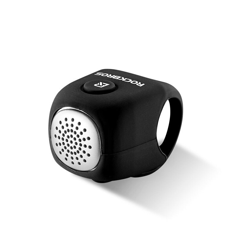 Elektrisk cykelklokke 110 db horn regntæt mtb cykelstyr silicagel skalring cykelklokke cykeltilbehør: Sort