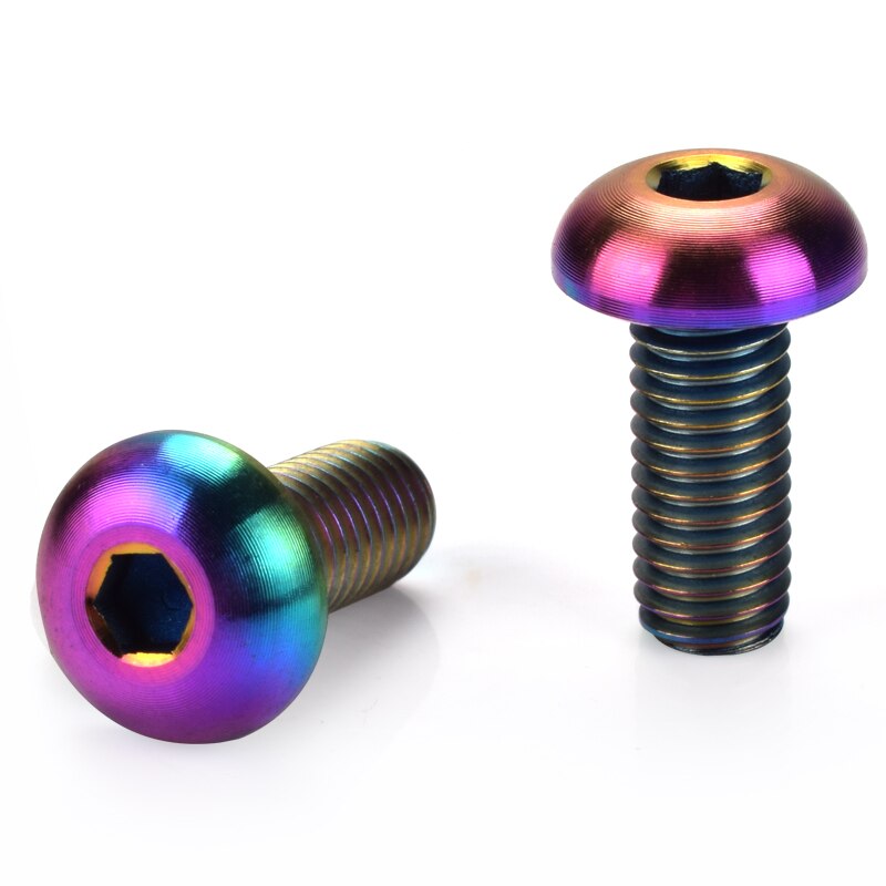 Soporte de botella de aleación de titanio para bicicleta, tornillos de aleación de titanio para ciclismo de montaña y carretera, de M5 x 12mm, de colores