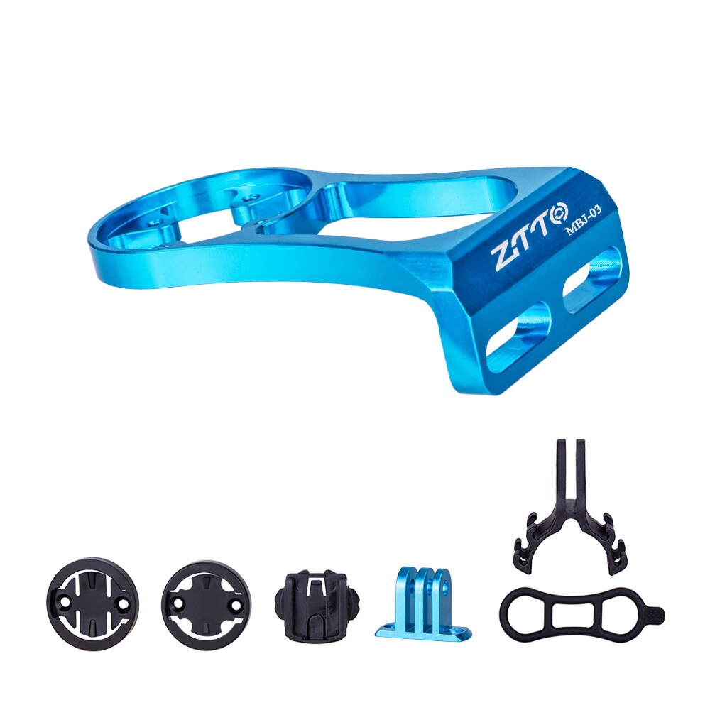 Ztto Bike Computer Camera Houder Stuur Extension Mtb Road Fiets Stopwatch Gps Houder Voor Garmin Bryton Cateye Gopro Mount: blue